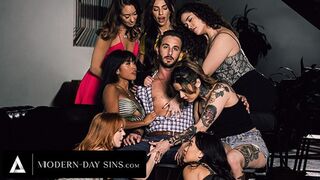 Dirty rehab hijinks - Snow & Collins tag-team bang their shrill support group boss.