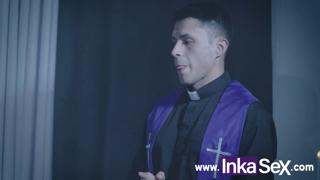 Exorcising Teen Marina Gold on Halloween InkaSex