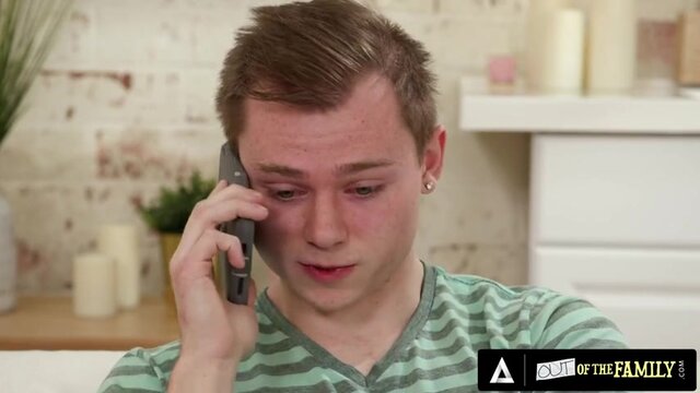 OUT OF THE FAMILY - Naughty Busty MILF Has A Threesome With Two Teens And Gets Her Ass Fucked