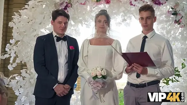 VIP4K  Bride was fucked hard and got anal creampie while guests were watching