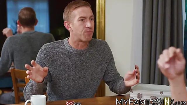 Blonde beauty Nina Heels gets double-tongued by rough guys