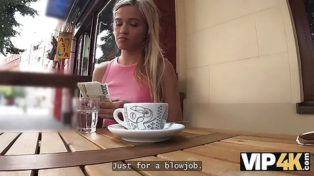 VIP4K  Blondie enjoys wild sex in a public toilet