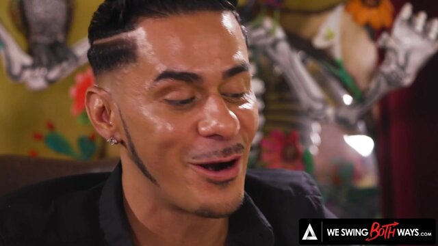 WE SWING BOTH WAYS - Raven Right Joins Two Men For Anal Bisexual Fuckfest