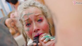 Tattooed Girls in Mayhem Squirting Orgy with anal fucking and huge facial cumshots!