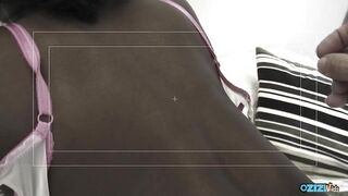 Interracial group sex with the brunette ebony milf consists of anal sex and double penetration