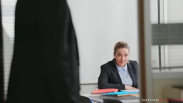 Office MILF sucks and licks big cock