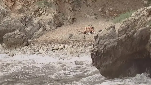 Hot MILF blonde seduces boyfriend into anal sex by the sea